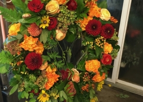 Funeral wreath spray by Bonita Keller