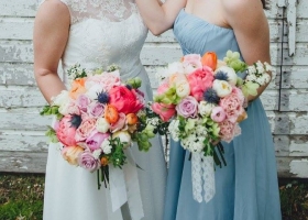 Spring Bride and Bridesmaids Bouquet by Bloomberry Floral