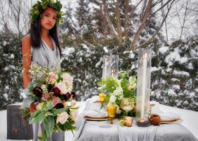 Minnesota Blizzard Wedding Floral Bouquet and Centerpiece