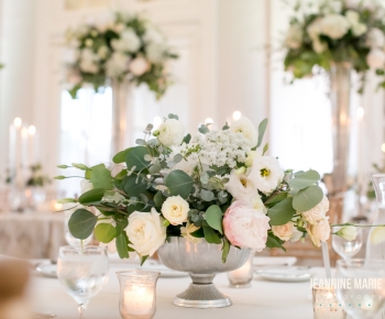 Table Centerpieces at Lafyette Country Club by Bloomberry Floral