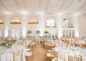 Ballroom at Lafayette set-up for Elegant Wedding Reception